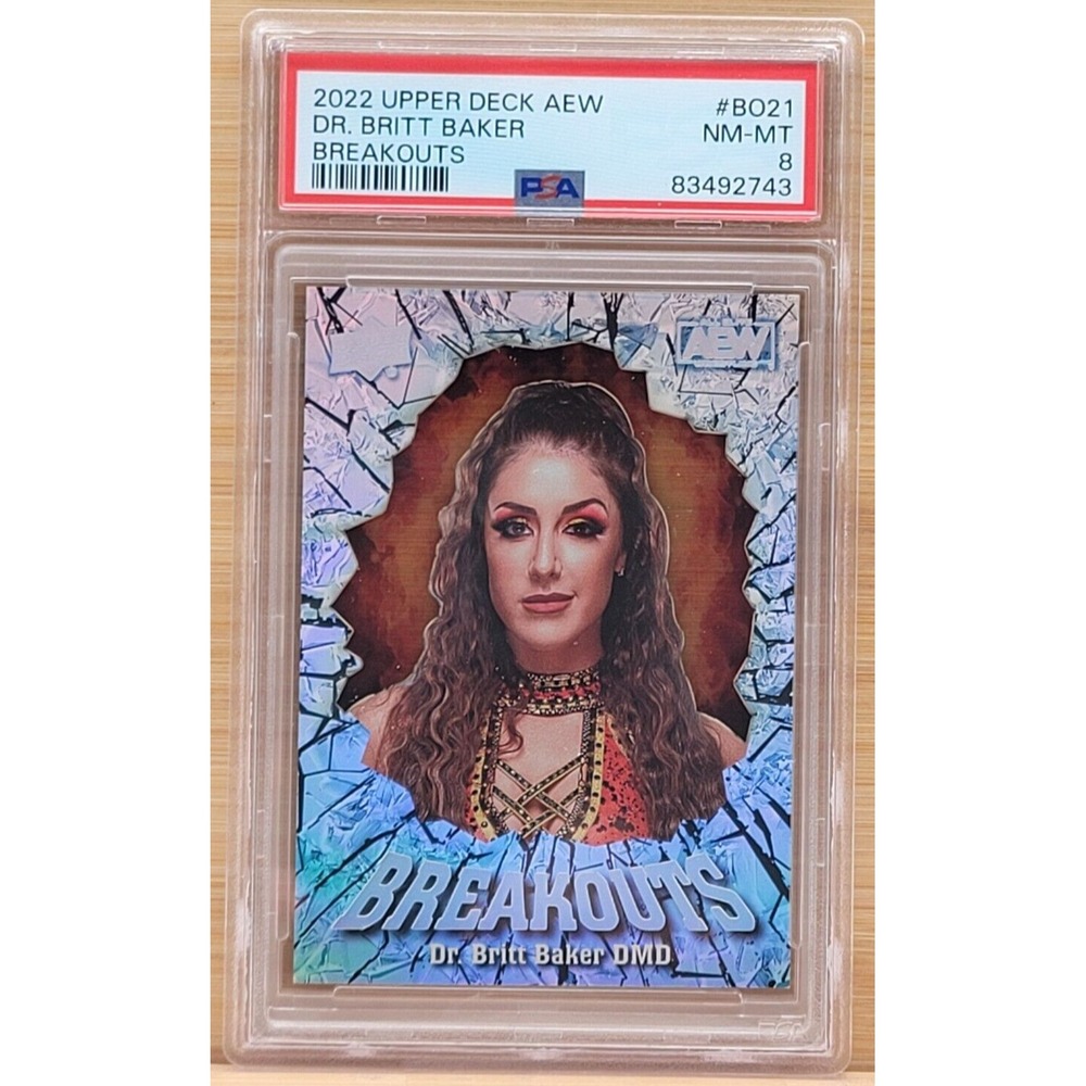 2022 UPPER DECK AEW DR. BRITT BAKER DMD BREAKOUTS PSA 8